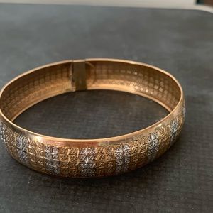 💯Authentic 10k white/yellow gold bangle